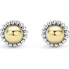 Lagos 18K Yellow Gold & Sterling Silver High Bar Framed Stud Earrings