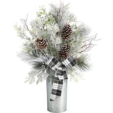 Nearly Natural Frosted Greenery & Pinecone Christmas Decoration