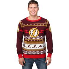 Christmas Jumper - Red Jumpers Flash Logo Men Ugly Christmas Sweater