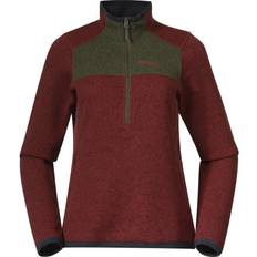 Bergans Women's Kamphaug Knitted Half Zip Chianti Red/Dark Olive