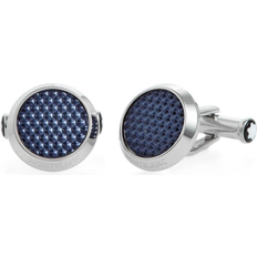 Lacquer Inlay Cufflinks - Silver/Blue