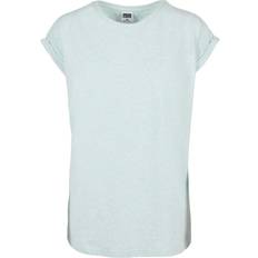 Urban Classics Women's Color Melange Extended Shoulder T-Shirt - Aqua Melange