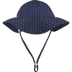 1-3M Bucket Hats Children's Clothing Hudson Baby Sun Protection Hat - Navy Blue Dot