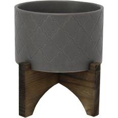 Planter with wood stand Flora Bunda Argyle Planter on Wood Stand 5"