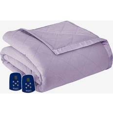 Bed Linen Micro Flannel Electric Heated Bedspread Purple (215.9x167.64)