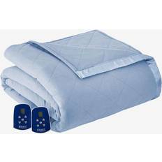 Bed Linen Micro Flannel Electric Heated Bedspread Blue (215.9x167.64)