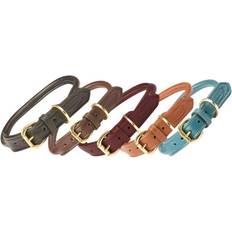 Weatherbeeta Rolled Leather Dog Collar Teal