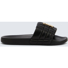 Burberry Scarpe Burberry Monogram Motif Quilted Lambskin Slides - Black Gold