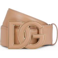 Dolce & Gabbana Beige Accessories Dolce & Gabbana Barocco Logo Leather Belt