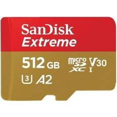 512 GB - microSDXC Memory Cards & USB Flash Drives SanDisk Extreme 2022 microSDXC Class 10 UHS-I U3 V30 A2 190/130MB/s 512GB