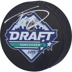 Fanatics Anaheim Ducks Trevor Zegras Autographed NHL Draft Logo Hockey Puck 2019