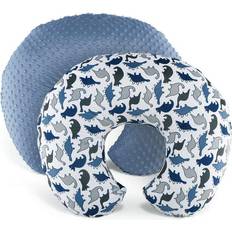 Nursing/Pregnancy Pillow Cover The Peanutshell Nursing Pillow Covers for Breastfeeding 2-pack Dinosaur and Navy Blue Minky Dot