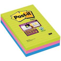 Turkosa Sticky Notes 3M Post-it Notes SuperSticky Rainbow linjerad 102x152mm