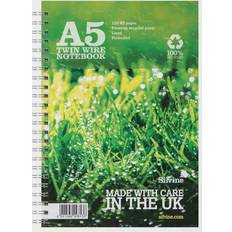 Silvine R103 Twin Wire Notebook Recy. A5 Green (Pack-5)
