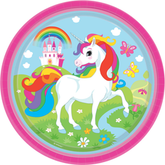 Amscan Pack de 8 Platos de Unicornio de Cartón 23 cm