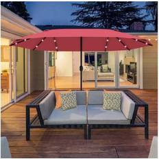 OutSunny Double-Sided Parasol LED Lights