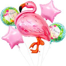 Grøn Dyre- & Figurballoner Flamingo Ballonbuket