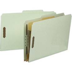 Gray Office Supplies Smeadï¿½ Pressboard Classification Folders, 1 Divider, Legal Size, 100% Recycled, Gray/Green, Box Of 10