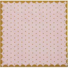 Santex Feest servetten stippen 20x stuks 25 x 25 cm papier roze/goud