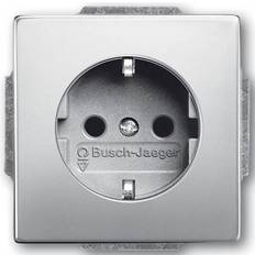 Busch-Jaeger Elartikler Busch-Jaeger Stikkontakt Schuko enkelt semi 16A 1M Stål