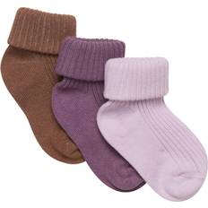 Morado Ropa interior Minymo Baby Rib Socks 3-pack - Very Grape