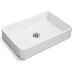 Bathroom Sinks Ruvati Rvb2416 Vista 24 Rectangular Porcelain Vessel Bathroom Sink White