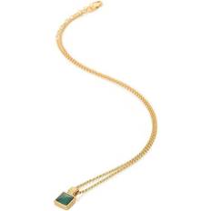 Hot Diamonds 18ct Plated Revive Malachite Square Pendant DP844