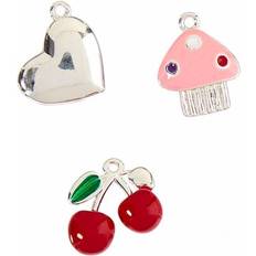 Nikkelfri Charms & Vedhæng Me & My Box Heart Cupcake Cherry Charms - Gold/Multicolour