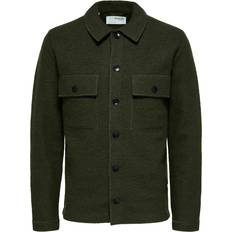 Selected Homme – Kakigrön overshirt kokad ull-Grön/a