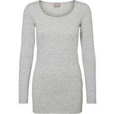 Vero Moda Mujer Camisetas Vero Moda Camiseta maxi myoft long u-neck light grey melange muje - Multicolor