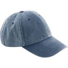 Denim Accessoires Beechfield Unisex Laag Profiel Vintage Denim-Look Cap - Blauw