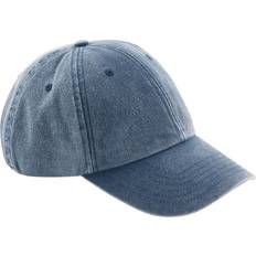 Denim - Women Accessories Beechfield Unisex Low Profile Vintage Denim-Look Cap (One Size) (Vintage Red)