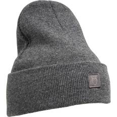 Knowledge Cotton Apparel Double Layer Wool Beanie - Dark Grey