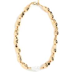 Kenneth Jay Lane Nugget Necklace - Gold/White