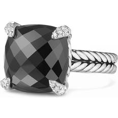 David Yurman Solitaire Rings David Yurman Chatelaine Ring - Silver/Onyx/Diamonds