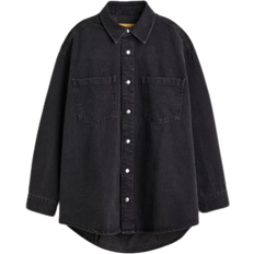 H&M Women Shirts H&M Oversized Denim Shirt - Black