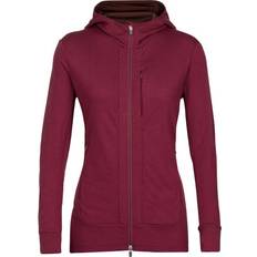 Icebreaker Women's Merino Quantum III Long Sleeve Zip Hoodie - Cherry/Espresso