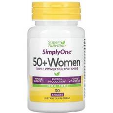 Multivitamins with iron Super Nutrition, SimplyOne, Women’s 50 Triple Power Multivitamins, Iron Free, 30 Tablets