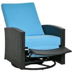 Patio Chairs OutSunny 360° Swivel Wicker Outdoor Recliner Reclining Chair