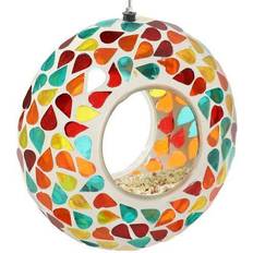 Decor Sunnydaze Glass Mosaic Confetti Fly-Through Bird Feeder