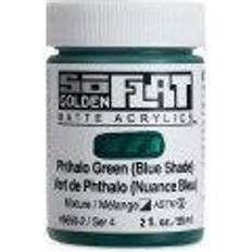 Golden SoFlat Matte Acrylic Paint Phthalo Green (Blue Shade) 59 ml, Jar