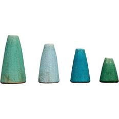 3R Studios Set of 4 Terracotta Aqua Colors Vase