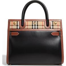 Burberry Handtaschen Burberry Small Title Check-Trim Tote Bag BLACK