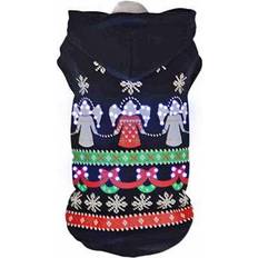 Petlife Led Lighting Patterned Holiday Hooded Sweater XS