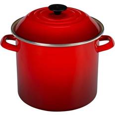 Red Stockpots Le Creuset Cerise Enameled Steel with lid 4 gal 12 "