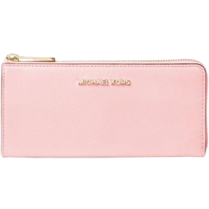 Michael Kors Jet Set Travel Large Saffiano Leather Quarter Zip Wallet - Powder Blush