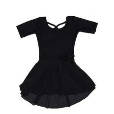 Leveret Girl's Solid Skirt Leotard - Black