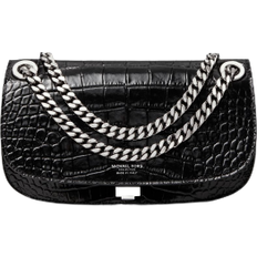 Håndleddsreim Håndvesker Michael Kors Christie Crocodile Embossed Leather Envelope Bag - Black