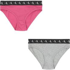 Calvin Klein Girl's Bikini Briefs 2-pack - Pinkhydrangea/Greyheather (G80G800527)