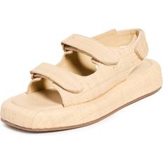 Natural Heeled Sandals Loeffler Randall Two Band Platform Sandals Natural